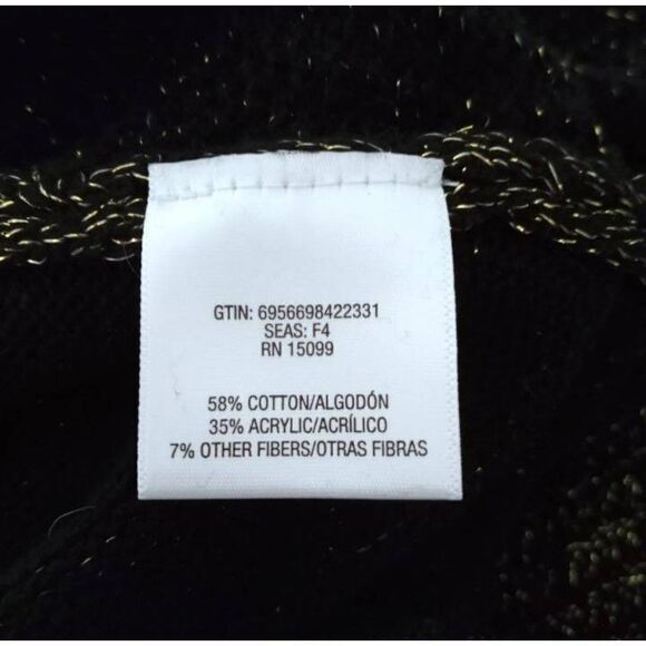SIMPLY STYLED BLACK & METALLIC GOLD SWEATER SZ.S NWT. - Picture 8 of 9